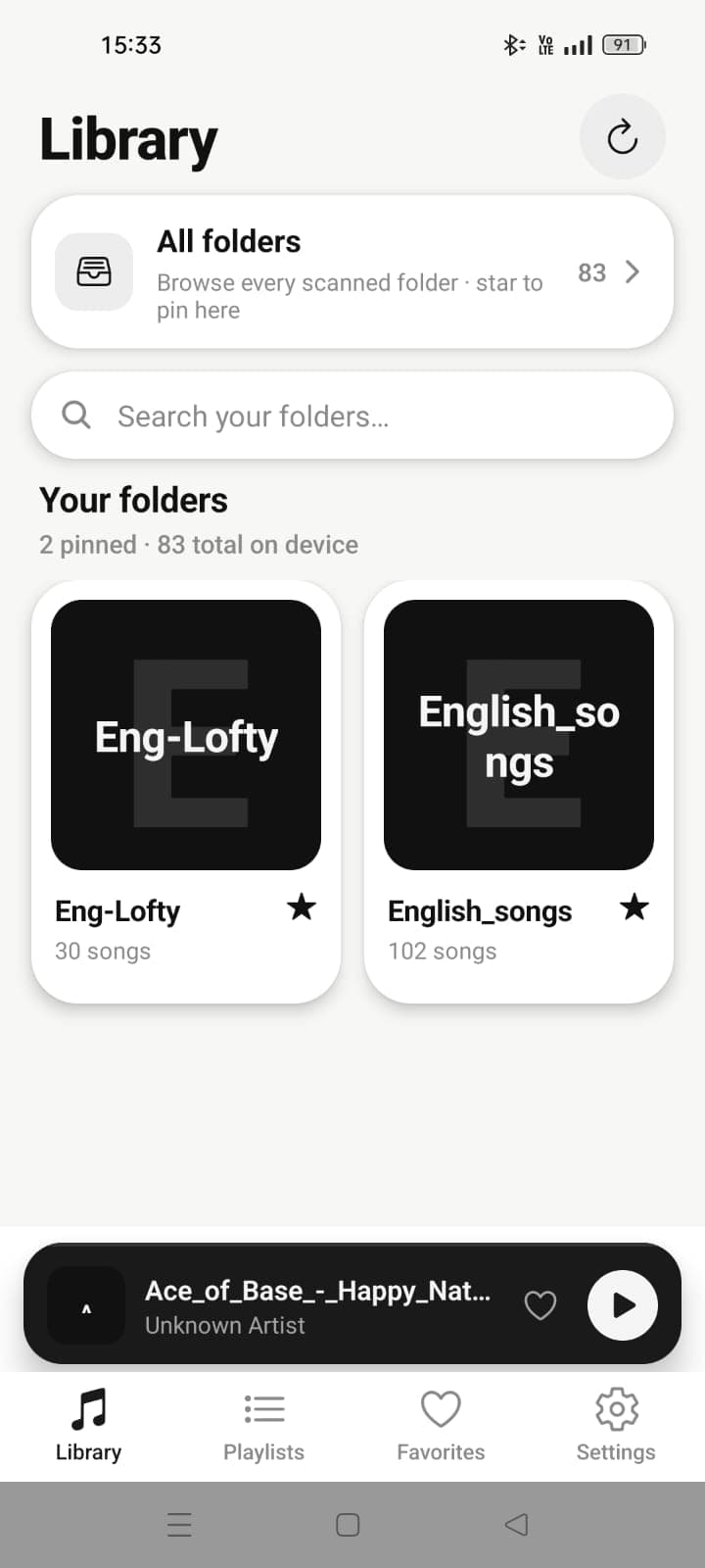 Grain library dashboard in light theme